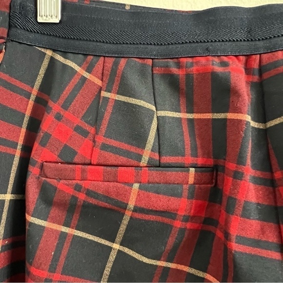 Zara Tartan Plaid Skinny Ankle Pant, red plaid size small - Picture 5 of 6